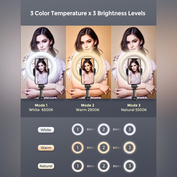 Selfie Ring Light with Tripod Stand & Phone Holder (P) - Picture 2 of 4